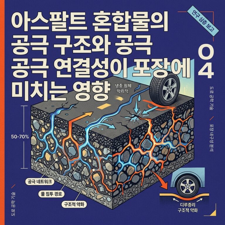 ai thumbnail poster 아스팔트 혼합물의 공극 구조와 공극 연결성이 포장 성능에 미치는 영향 1787495361